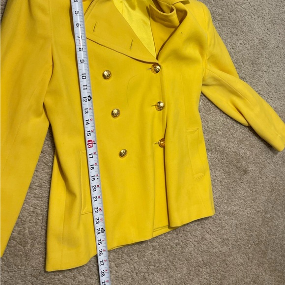 Lauren Ralph Lauren Women’s Yellow Wool Riding Blazer Jacket Sz 6P Made in USA - Picture 7 of 14